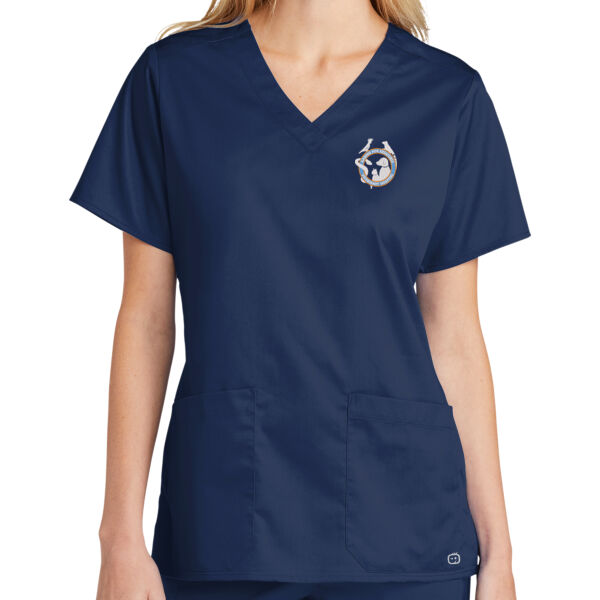 K&K - Women's WorkFlex V Neck Top Thumbnail