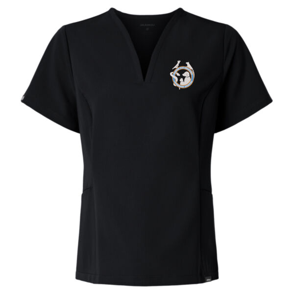 K&K - Women's Calix Fit & Flare Scrub V-Neck Top Thumbnail