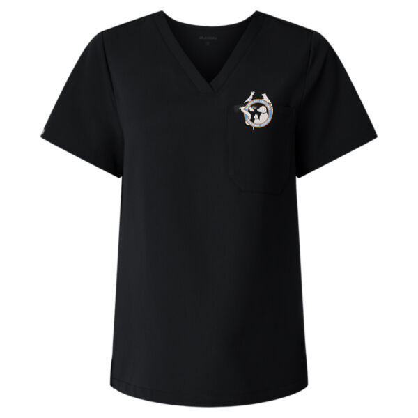 K&K - Women's Rhena Essential 1-Pocket Scrub V-Neck Top Thumbnail